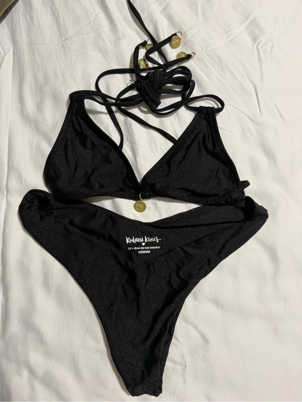Kulani Kinis Black V-Front Triangle Bikini - Picture 5 of 7